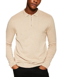 Topman Long Sleeve Polo Sweater