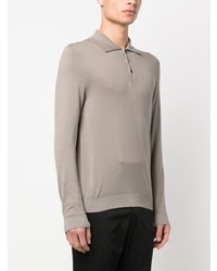 Malo Long Sleeved Cotton Polo Shirt