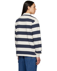 Palmes Navy Off White Colt Rugby Long Sleeve Polo