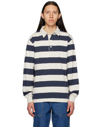 Palmes Navy Off White Colt Rugby Long Sleeve Polo