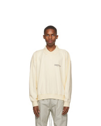 Essentials Off White Logo Long Sleeve Polo