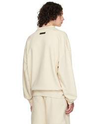Essentials Off White Long Sleeve Polo