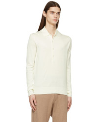 Tom Ford Off White Silk Long Sleeve Polo