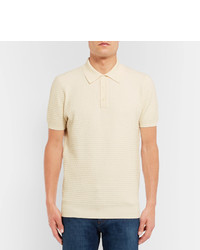 Tod's Basketweave Knitted Stretch Cotton Polo Shirt
