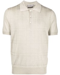 Canali Check Pattern Polo Shirt