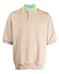 Fumito Ganryu Contrasting Collar Short Sleeve Polo Shirt