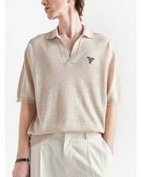 Prada Fine Knit Short Sleeved Polo Shirt