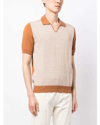 Cruciani Geometric Pattern Cotton Polo Shirt