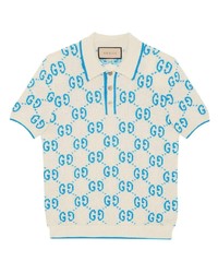 Gucci Gg Jacquard Logo Cotton Polo Shirt