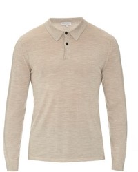 Gieves Hawkes Long Sleeved Fine Knit Polo Shirt