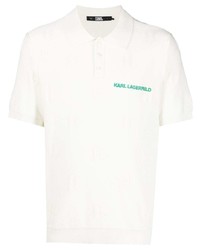 Karl Lagerfeld Kl Monogram Knitted Polo Shirt