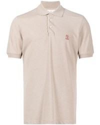 Brunello Cucinelli Logo Print Cotton Polo Shirt
