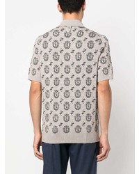 Billionaire Monogram Intarsia Knit Polo Shirt