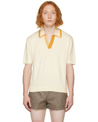 King & Tuckfield Off White Striped Polo