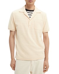 Scotch & Soda Organic Cotton Blend Pocket Polo In Ivory At Nordstrom