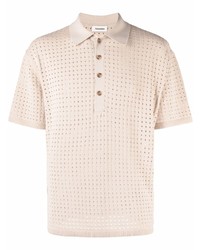 Nanushka Perforated Fine Knit Polo Top