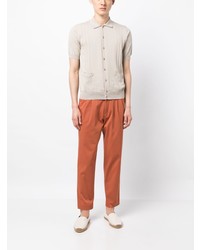 Cruciani Pointelle Knit Cotton Polo Shirt