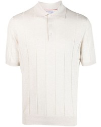 Brunello Cucinelli Ribbed Knit Cotton Polo Shirt