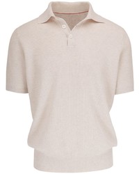 Brunello Cucinelli Ribbed Knit Short Sleeve Polo Shirt