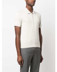 Thom Browne Ribbed Knit Short Sleeved Polo Shirt