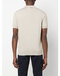 Canali Short Sleeve Knitted Polo Shirt