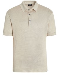 Zegna Short Sleeve Silk Polo Shirt