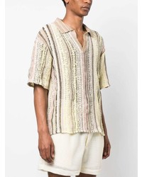 Vitelli Vertical Stripe Knitted Polo Shirt