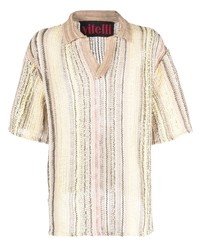 Vitelli Vertical Stripe Knitted Polo Shirt