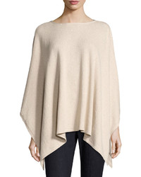 Eileen Fisher Sequined Cotton Silk Poncho Natural