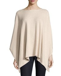 Eileen Fisher Sequined Cotton Silk Poncho Natural