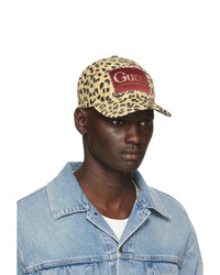 Gucci Beige And Black Label Baseball Cap