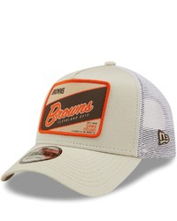 New Era Khakiwhite Cleveland Browns Happy Camper A Frame Trucker 9forty Snapback Hat At Nordstrom
