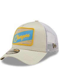 New Era Khakiwhite Los Angeles Chargers Happy Camper A Frame Trucker 9forty Snapback Hat At Nordstrom