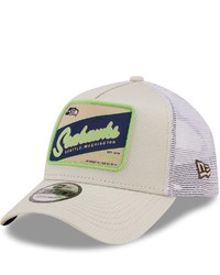 New Era Khakiwhite Seattle Seahawks Happy Camper A Frame Trucker 9forty Snapback Hat At Nordstrom