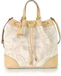 Beige Print Bucket Bag