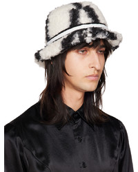 Anna Sui White Black Windowpane Bucket Hat