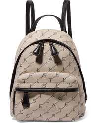 Stella McCartney Mini Embroidered Faux Med Canvas Backpack