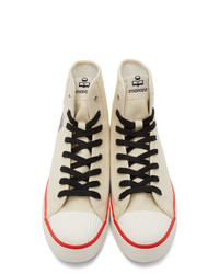 Isabel Marant Off White And Red Benkeen Sneakers