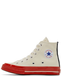 Comme Des Garcons Play Off White Converse Edition Chuck 70 High Top Sneakers