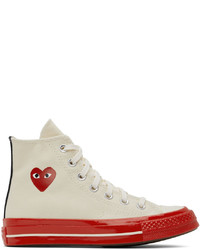 Comme Des Garcons Play Off White Converse Edition Chuck 70 High Top Sneakers