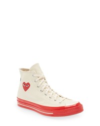 Comme Des Garcons Play X Converse Chuck Taylor Hidden Heart Red Sole High Top Sneaker In White At Nordstrom