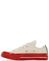 Comme Des Garcons Play Off White Red Converse Edition Chuck 70 Sneakers