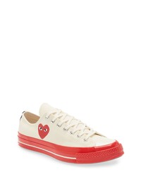 Comme Des Garcons Play X Converse Chuck Taylor Hidden Heart Red Sole Low Top Sneaker In White At Nordstrom