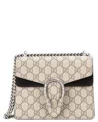 Gucci Dionysus Gg Supreme Mini Coated Canvas And Suede Shoulder Bag