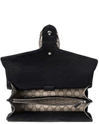 Gucci Medium Dionysus Crystal Embellished Gg Supreme Canvas Suede Shoulder Bag