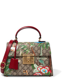 Gucci Padlock Small Coated Canvas And Leather Tote Green