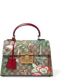 Gucci Padlock Small Coated Canvas And Leather Tote Green