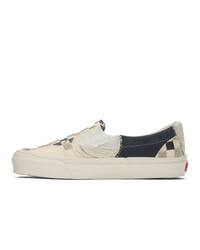 Vans Off White And Black Bricolage Classic Slip On Sneakers