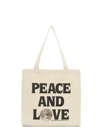 Stussy Beige Canvas Peace And Love Tote
