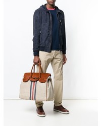 Eleventy Large Striped Front Holdall